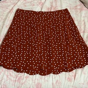 41 Hawthorn Brick Red Polka Dot Skater Skirt